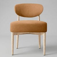 Chaise de salle à manger en cuir végétalien, faible MOQ, OEM/ODM, siège rembourré de luxe, chaises de mobilier de salle à manger pour grossistes/distributeurs
