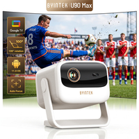 Projecteur intelligent BYINTEK U90 2026 350 ANSI 4K - Batterie 20800 mAh, support gimbal intégré, système d'exploitation Android 11 pour cinéma domestique et extérieur