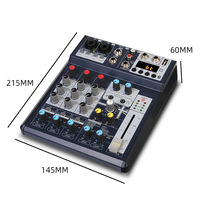 Meilleures ventes - Mini mixeur audio 4 canaux - Processeur audio PRO - Équipement pour DJ - Musique - Avec USB pour diffusion en direct