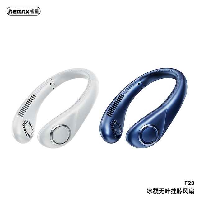 REMAX F23 Bladeless Neck Fan 5000mAh Long Life 4-5H Use Dual Turbo Cooling 284g Light Comfort Silicone Neck Fan