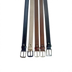 Cinturones Casuales Unisex de Cuero Vacuno Genuino, Modernos y Personalizados, con Hebilla de Acero con Logotipo Cuadrado Impreso por Transferencia de Calor, Ecológicos e Impermeables - Product Image 2