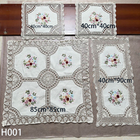 Nappe en coton et lin au crochet fait main, broderie ruban, dentelle ajourée florale, pour la maison, les mariages et la décoration d'hôtel