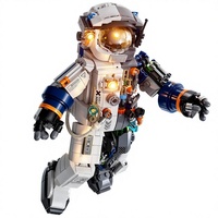 Jouet de construction pilote spatial en gros d'usine avec chien robot, modèle d'astronaute explorateur, cadeau pour enfants, adolescents et adultes