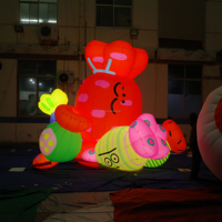 Modèle publicitaire gonflable extérieur personnalisé avec éclairage, personnage de dessin animé géant gonflable en forme de bonbon pour la décoration
