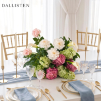 Dallisten – Composition florale réaliste pour mariage, roses, hortensias et lys calla, pour décorations de toile de fond et événements
