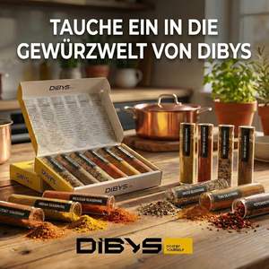 DIBYS Juego de Regalo de Especias Mundiales Moderno de Plástico de 6 Piezas con Mezclas Tailandesas, Mexicanas e Indias y Recetas para Amantes de la Cocina - Product Image 6