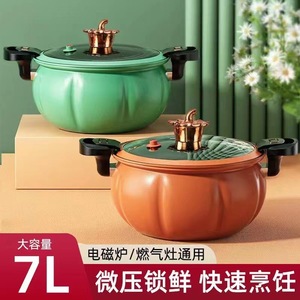 Premium Selection Fat Mini Pressure Cooker 8L Non-Stick Pumpkin Pot For Induction Gas Stove Soup Cooking - Product Image 5