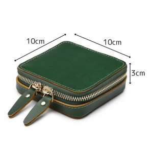 Simple leather zipper jewelry <b>box</b>, Korean style portable jewelry <b>storage</b> <b>box</b> for earrings, studs, and rings. - Product Image 2
