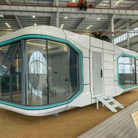 Maison capsule préfabriquée moderne et écologique avec panneaux sandwich pour hôtel, atelier, villa, parc, supermarché, salle de sport