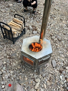 Portable Hexagonal Wood Burning <strong>Tent</strong> <strong>Stove</strong> 304 Stainless Steel <strong>Hot</strong> <strong>Tent</strong> Camping Heater with Chimney Pipe and Glass Window - Product Image 4