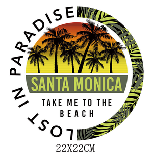 Patch thermocollant rond tropical aux couleurs vives, lavable, en encre plastisol, pour vêtements et sacs - Product Image 1