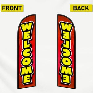 2.5*11.5 FT Welcome High Quality Custom Feather <b>Flags</b> Beach <b>Flag</b> for Beach Party and Advertising Promotions - Product Image 2