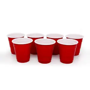 迷你2盎司塑料啤酒杯乒乓球游戏红色迷你玻璃杯