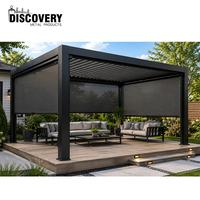Pergola moderne en alliage d'aluminium, imperméable, écologique, durable, résistante aux intempéries, autoportante, électrique
