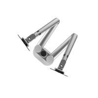 2 supports pour moniteur support de bureau ressort à gaz double support métallique noir blanc bras de moniteur argenté