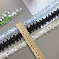 Ruban de dentelle élastique de luxe tissé, à double couche, avec volants doux en tulle et volants pétales, pour vêtements de bébé, lingerie, robes et projets DIY