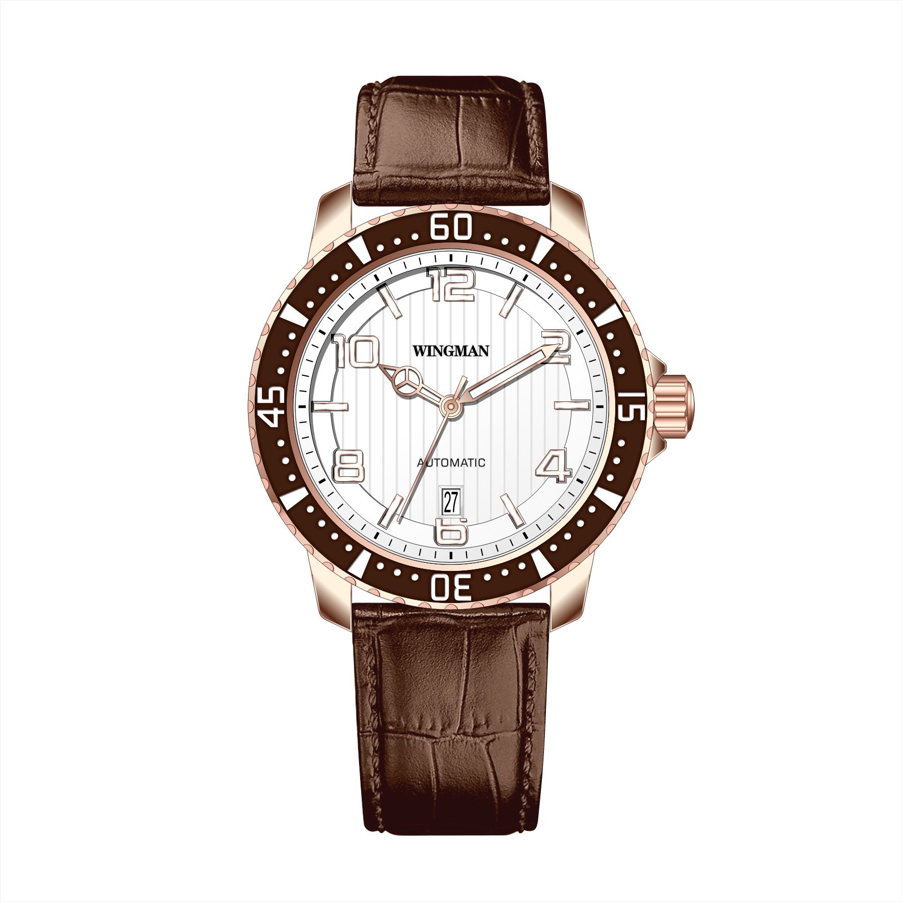 rose gold case with white