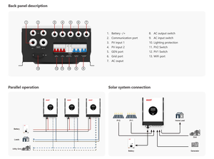 <span class=keywords><strong>Must</strong></span> Pv3900 TLV 12kwOff Inversor solar de fase dividida de red 12000W Inversor híbrido Energía solar - Product Image 5