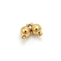 Fermoir magnétique rond en acier inoxydable plaqué or 18 carats, inaltérable, pour bracelets et colliers DIY, apprêts de bijoux HONGXINXING 260716A