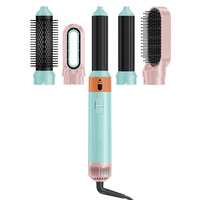 Peigne à air chaud en céramique tourmaline avec moteur DC, 3 vitesses, lisseur automatique multifonctionnel pour cheveux humides ou secs, pour cheveux raides, ondulés ou bouclés