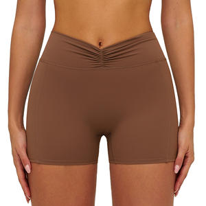 Shorts de yoga taille haute pour femme Zechuang, ajustés, couleur unie, en nylon et élasthanne, pour le sport et la course à pied 9313 - Product Image 1