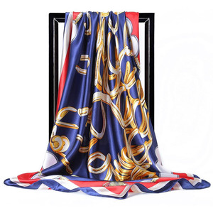 أوشحة حريرية أنيقة للنساء بشالات مطبوعة على شكل حصان ماركة فاخرة صيحات الموضة 90 مربع باندانا حجاب أوشحة للسيدات - Product Image 1