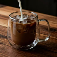 Mug en verre à double paroi pour usage domestique, en borosilicate haute résistance, tasse isolante créative pour café et lait