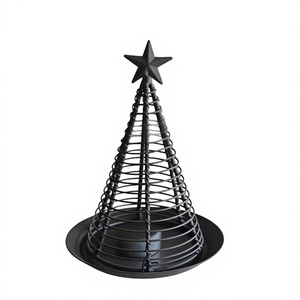 Metal Wire <b>Christmas</b> <b>Tree</b> <b>Candle</b> Holder Stand Decorative Tealight Holder Tabletop Centerpiece Home Decor Ornament Gift for Table - Product Image 2