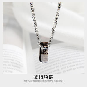 Collar con Colgante de Letra Inglesa en Acero Inoxidable Plateado, Estilo Hip Hop Unisex, Joyería de Moda, Accesorio de Regalo - Product Image 4