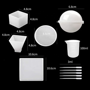 DM399 <span class=keywords><strong>Amazon</strong></span> offre spéciale 11 pièces/16 pièces Kit de moules en Silicone comprenant sphère <span class=keywords><strong>Cube</strong></span> pyramide tasse à mesurer rond carré sous-verre compte-gouttes - Product Image 6