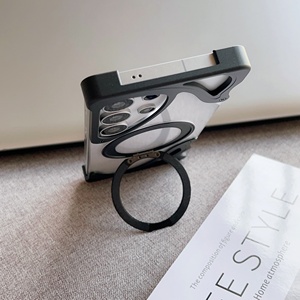 Novas Capas de Telefone Móvel Transparentes em Alumínio com Design de Golfinho, Suporte Magnético de 360 Graus, à Prova de Choque para S25 S24 S23 Ultra - Product Image 5