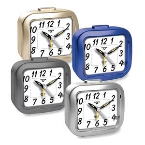 Réveil en métal carré à quartz avec lumière/silencieux/tourne-disque - Product Image 1