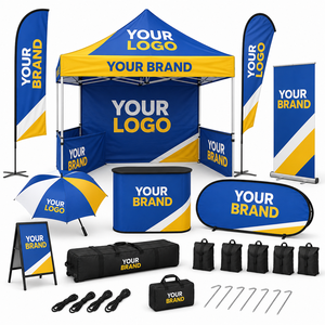 Matériel pour stand d'événement sportif avec tente publicitaire, fanions, panneau d'affichage, bracelets et éventails, tente d'événement - Product Image 2