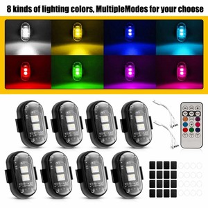8Pcs <b>Wireless</b> LED Strobe Lights RGB 8 Colors Flash Warning <b>Lamps</b> USB Charging - Product Image 1