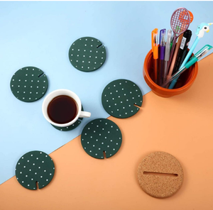 6 Piece DIY Potted Cup Pad Round Heat Insulation Non Pad Decorative Coasters <b>Cactus</b> With Flower <b>Pot</b> Holder - Product Image 3