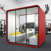Cabine de travail intérieure moderne de haute qualité en alliage d'aluminium, cabine insonorisée privée, espace de réunion préfabriqué pour centre commercial, bureau à domicile
