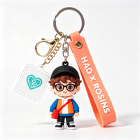 Porte-clés personnalisable en PVC 3D, design anime, résistant à l'usure, imperméable, léger, logo personnalisé, couleur et forme au choix, pour cadeaux d'entreprise, livraison rapide