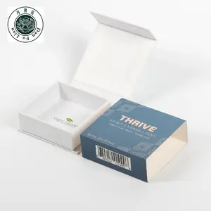Custom white clamshell cosmetic box with paper sleeve flat pack sleeve printing paper essential oil packaging box