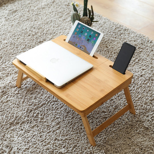 Vassoio <span class=keywords><strong>da</strong></span> Letto per Computer - Tavolino in Bambù - Tavolino Pieghevole - Supporto per Smartphone e Tablet - Per Compiti e Studio - Product Image 5