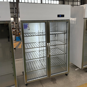 Réfrigérateur-congélateur vertical professionnel à <span class=keywords><strong>double</strong></span> <span class=keywords><strong>porte</strong></span> vitrée en acier inoxydable, refroidi par air, pour viande fraîche - Product Image 3