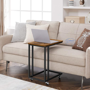 Sala de estar Mesa auxiliar en forma de C Espacios pequeños Sofá Mesa Bandeja de TV - Product Image 4