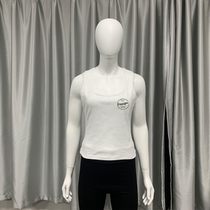 Nieuwe Aankomst Custom Logo Design Gym Hoest Tanktops 260Gsm Effen Vierkante Hals Katoenen Geribbelde Mouwloze Dames Tanktop - Product Image 5