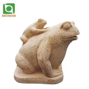 Small Animal Craft Fountain Use Marble Frog Sculpture