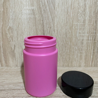 Bouteille de pilules de vitamines en HDPE ronde à large ouverture personnalisée, sérigraphiée, avec bouchon à vis
