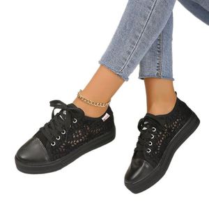Chaussures décontractées Nuo pour femmes, grande taille, en PU, à lacets, pour la marche lente - Product Image 1