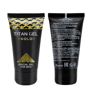 Titan Gel Crema de Silicona para Agrandamiento del Pene, Crema Retardante para Masajes 50ml, Ecológica, Cokelife Gold Men, Transparente, en Caja - Product Image 1