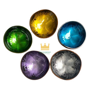 ชามกะลามะพร้าวทำมือ งานฝีมือรักษ์โลก สำหรับใช้ในบ้าน น้ำหนักเบา ทนทาน สไตล์คลาสสิก ผลิตในเวียดนาม บรรจุภัณฑ์กล่องกระดาษ - Product Image 1