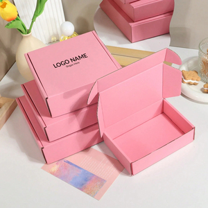 Mehrgrößen-Versandkartons aus Pappe, Rosa, Individualisierbar mit Gedrucktem Logo & Text, Private Verpackung, Exquisit, Hochwertig, Kundenspezifisch - Product Image 1