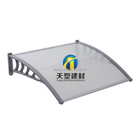 Auvent de fenêtre et de porte écologique à commande manuelle, abri pour tondeuse à gazon, en plaques de polycarbonate, supports en PP et aluminium, durée de vie 5-10 ans