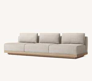 LUXORA Patio al Aire Libre juegos de jardín hotel resort sofá de teca L-seccional con mesa de centro/sofá de lujo moderno de extremo Otomano - Product Image 4